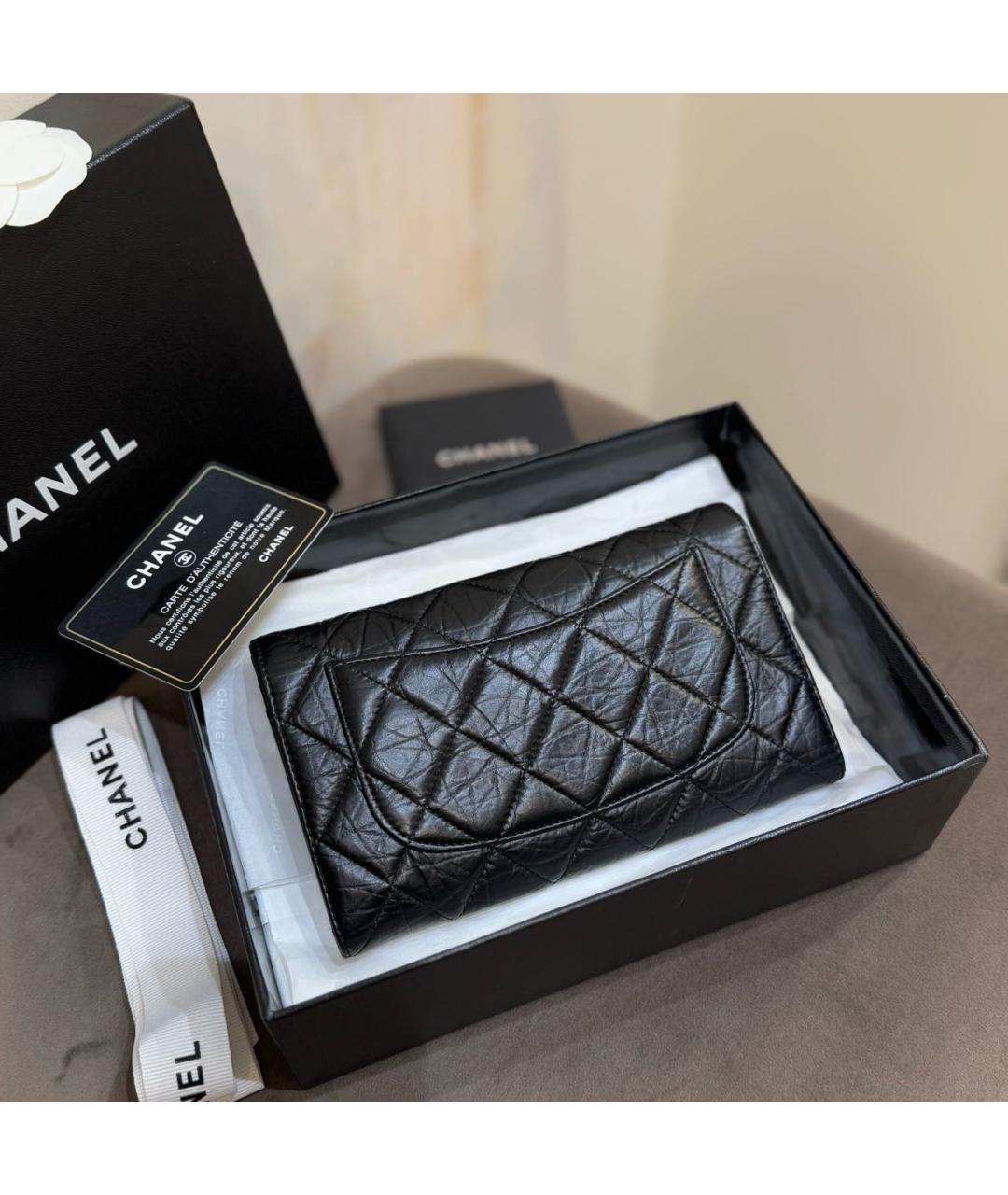 CHANEL Черный кожаный кошелек, фото 3