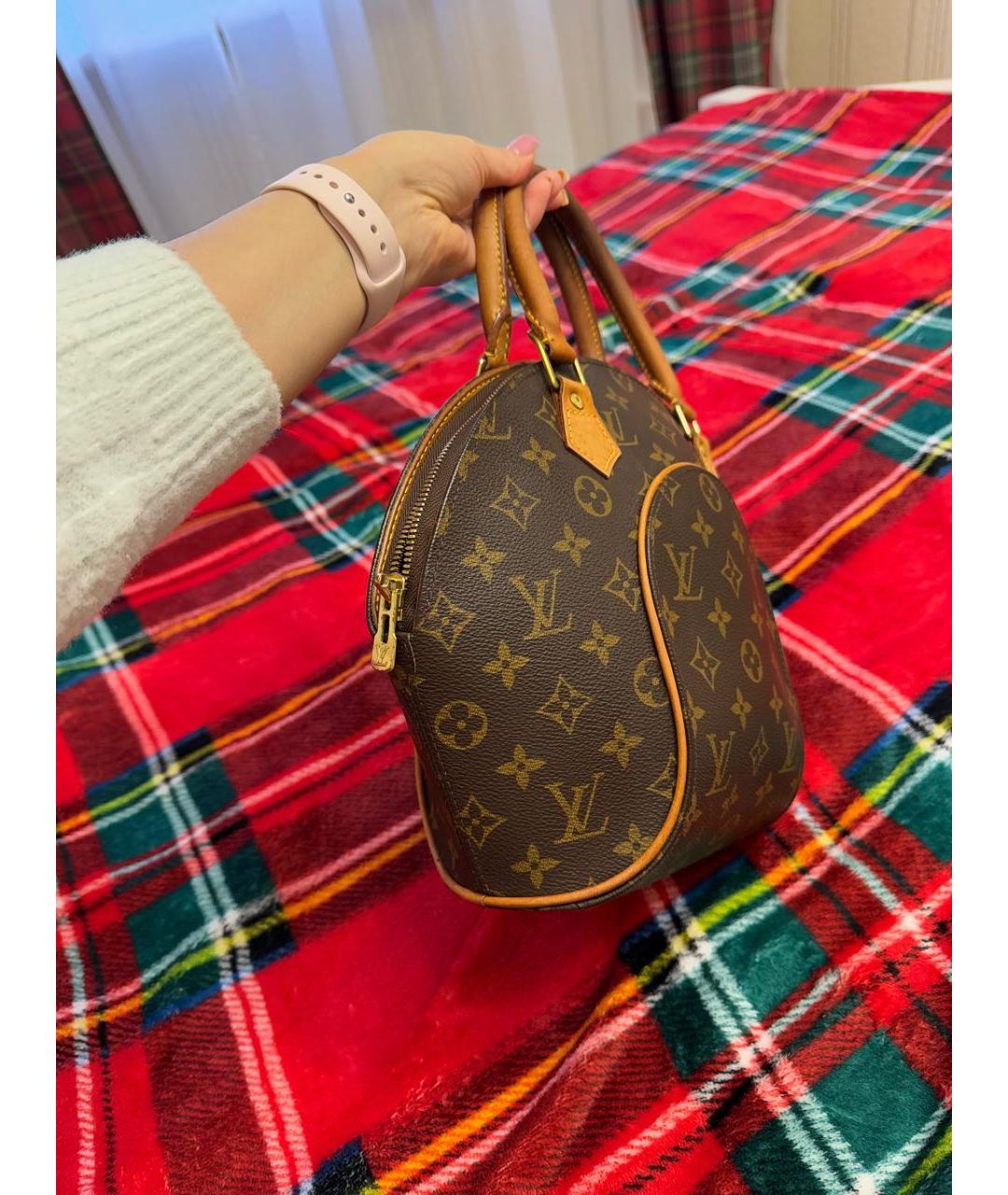 LOUIS VUITTON Коричневая кожаная сумка с короткими ручками, фото 2