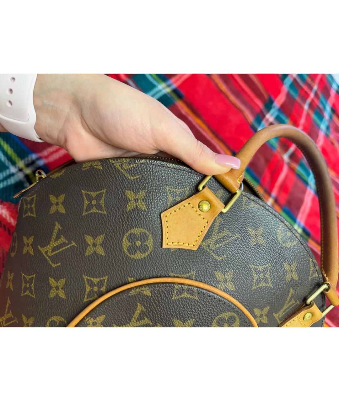 LOUIS VUITTON Коричневая кожаная сумка с короткими ручками, фото 5