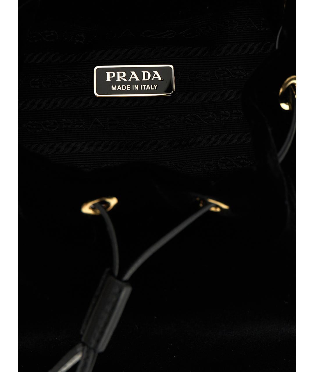 PRADA Черная хлопковая сумка тоут, фото 4