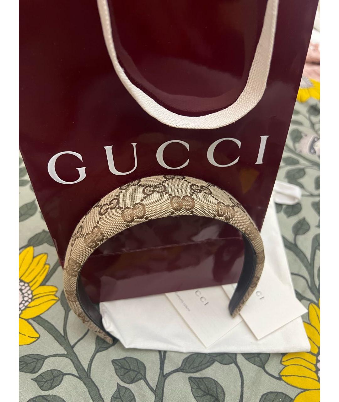 GUCCI Бежевая диадема, фото 4