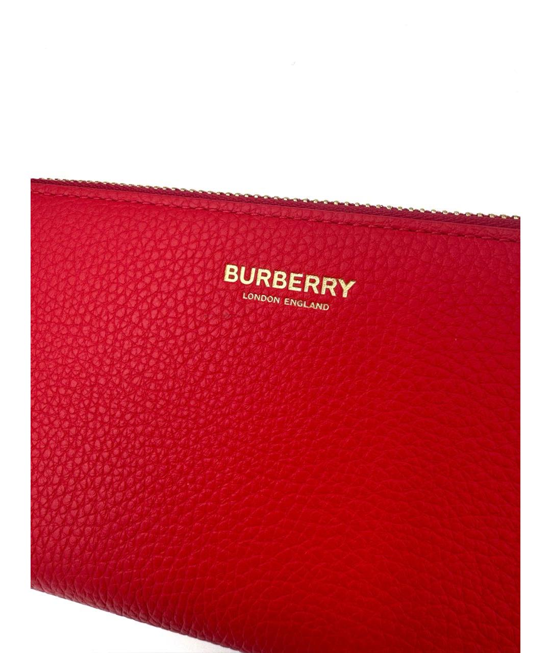 BURBERRY Красный кожаный кошелек, фото 3