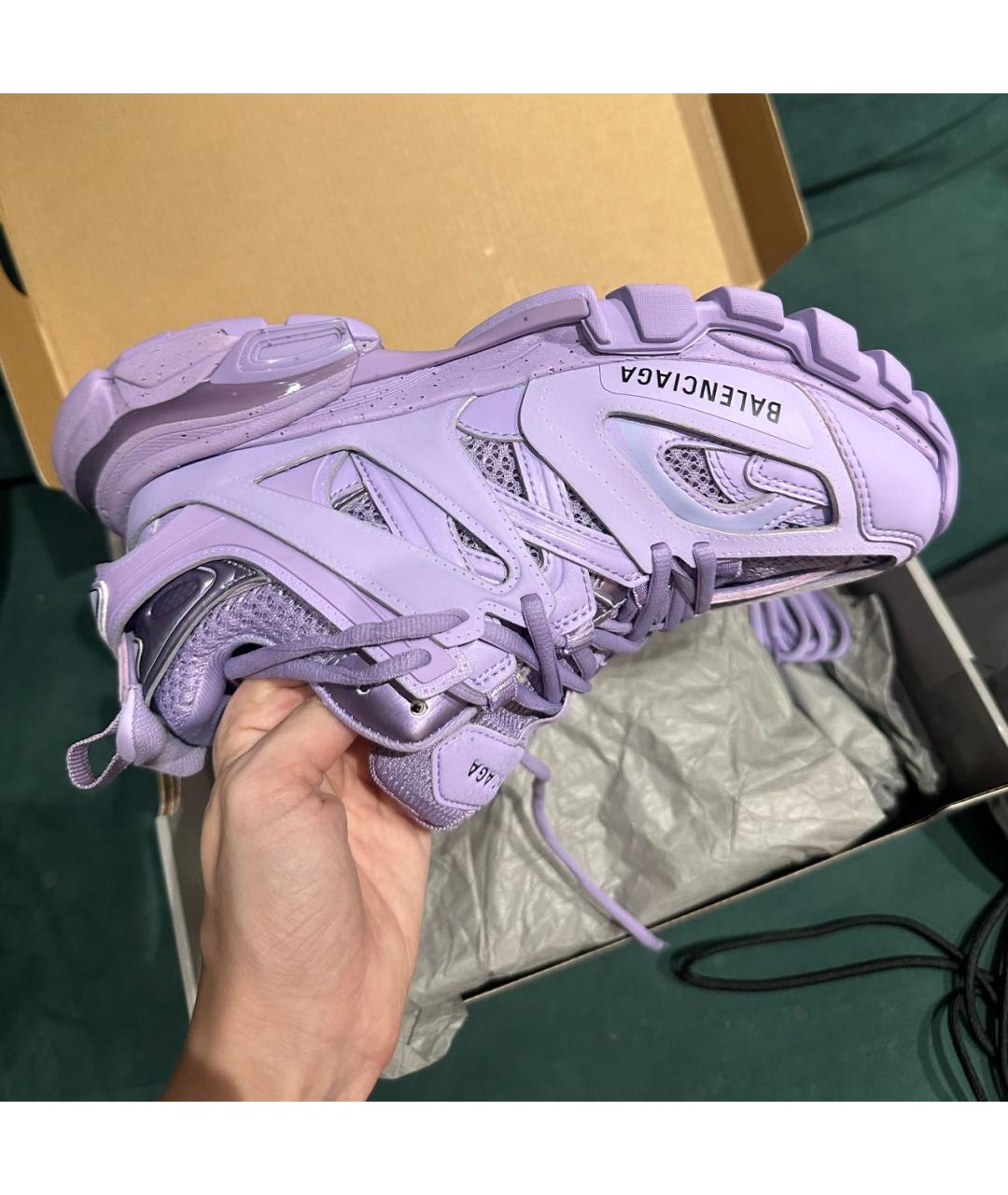 BALENCIAGA Фиолетовые кожаные кроссовки, фото 4
