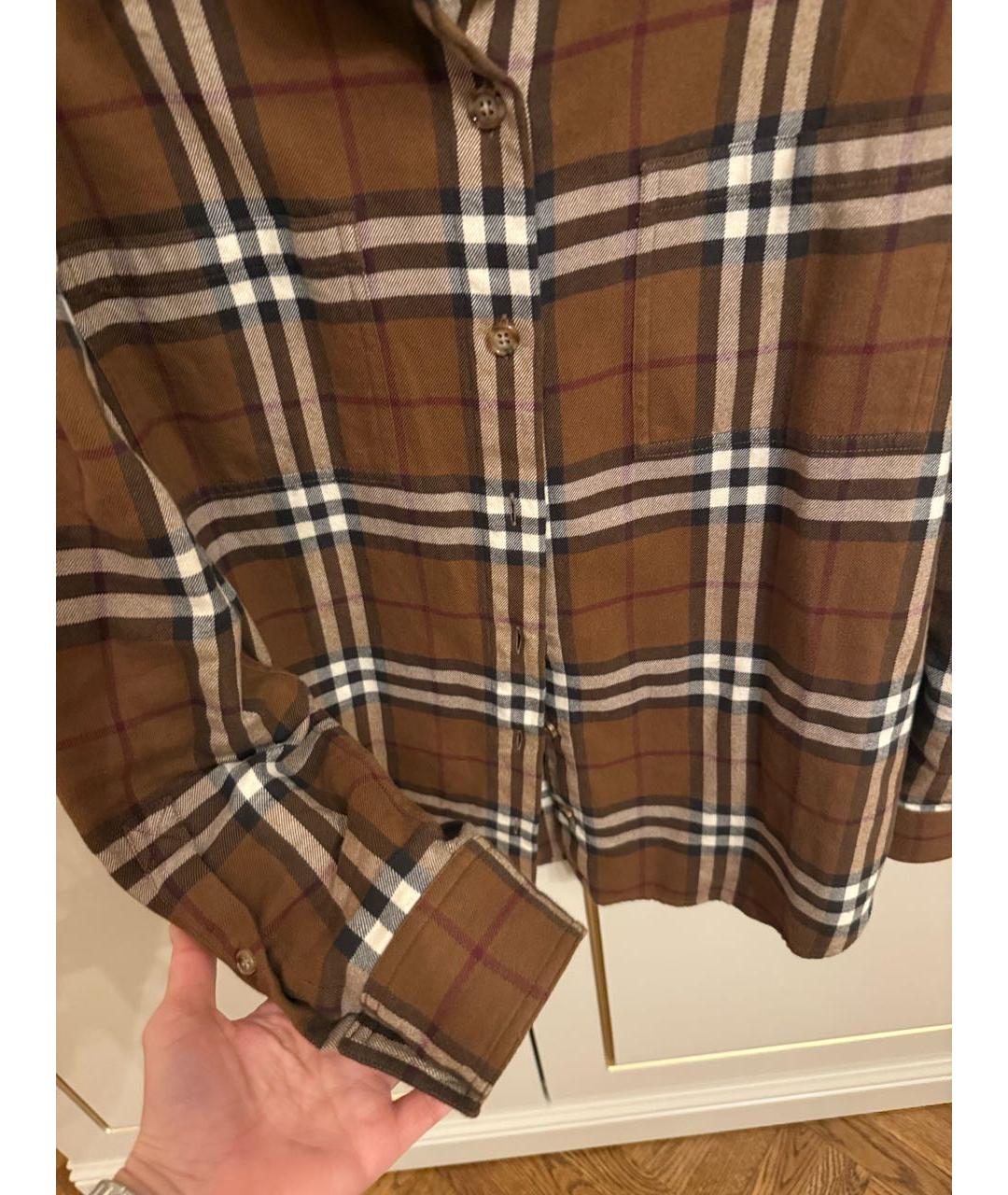 BURBERRY Коричневая хлопковая рубашка, фото 3