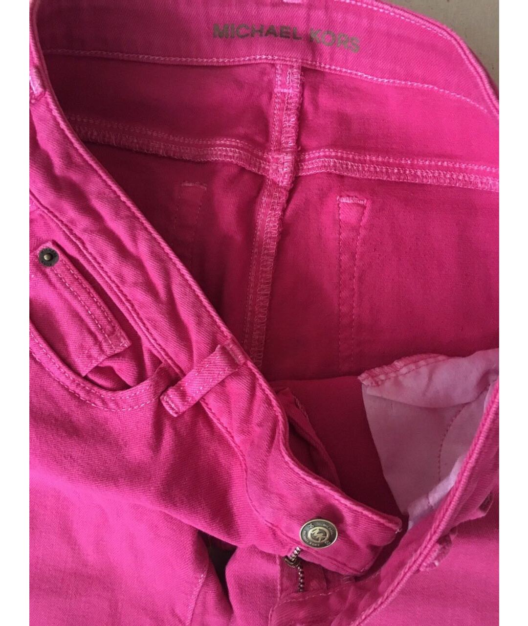 MICHAEL KORS Фуксия хлопко-эластановые джинсы слим, фото 5