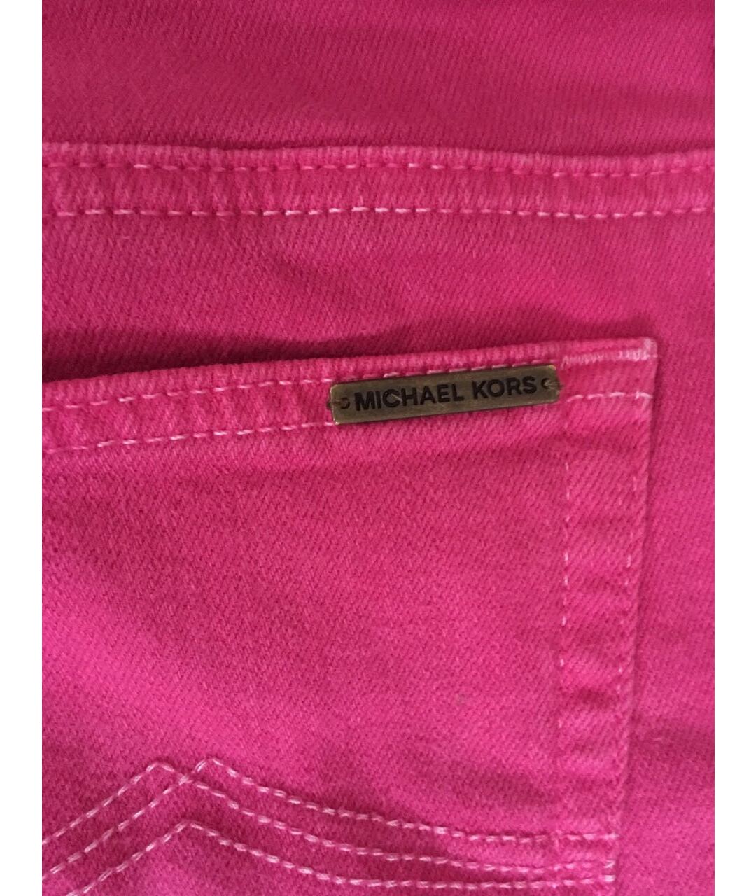 MICHAEL KORS Фуксия хлопко-эластановые джинсы слим, фото 8