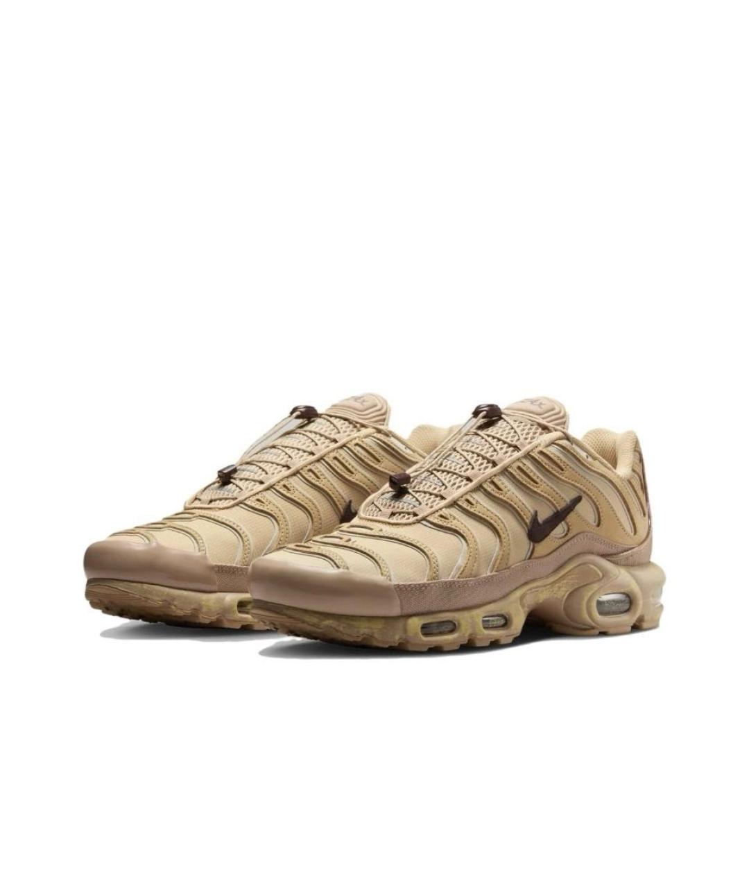 NIKE Бежевые синтетические низкие кроссовки / кеды, фото 2