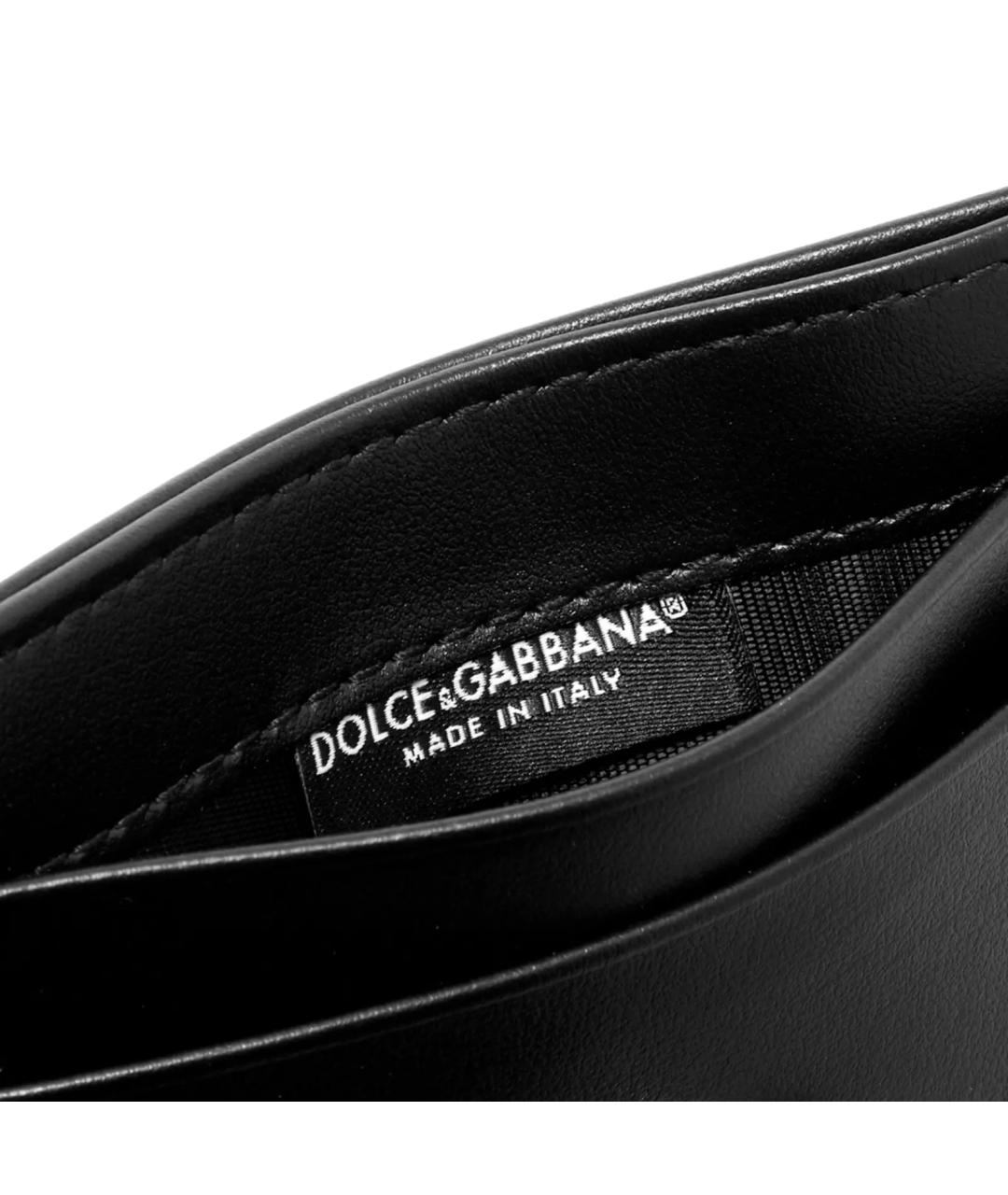 DOLCE&GABBANA Черный кожаный кардхолдер, фото 3