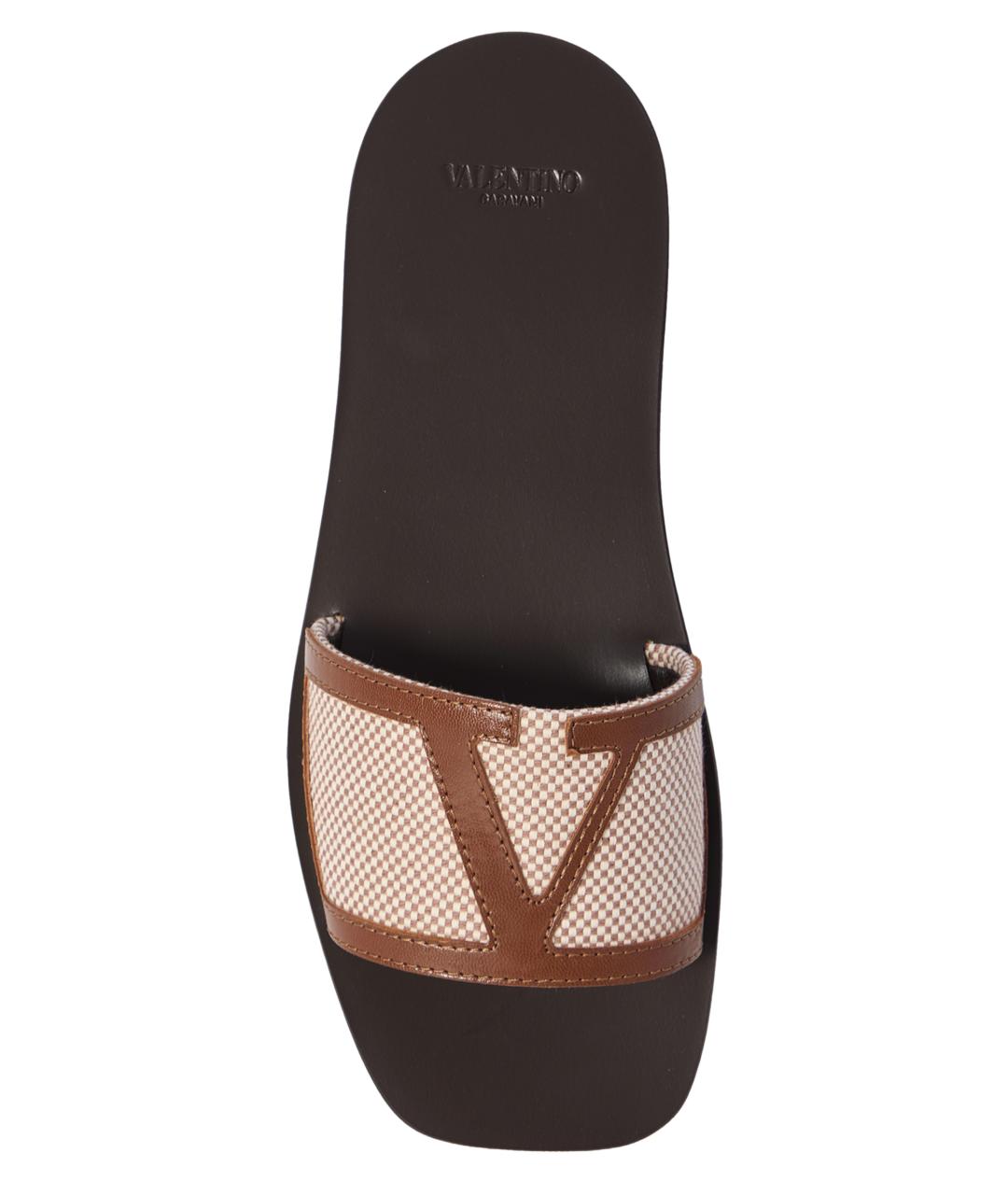 VALENTINO Коричневые текстильные сандалии, фото 3