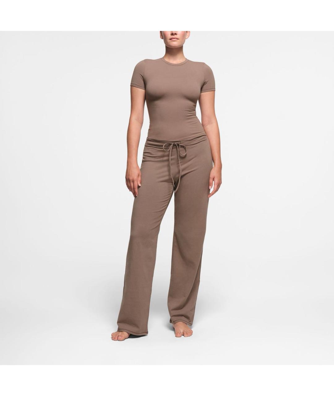 SKIMS Коричневые хлопковые спортивные брюки и шорты, фото 2