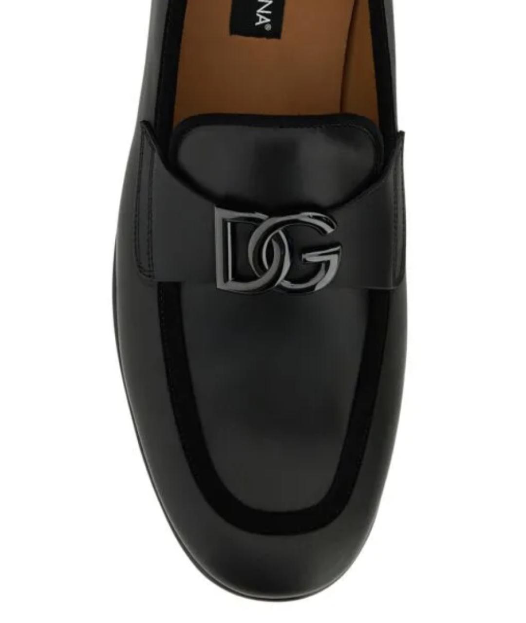 DOLCE&GABBANA Черные кожаные лоферы, фото 3
