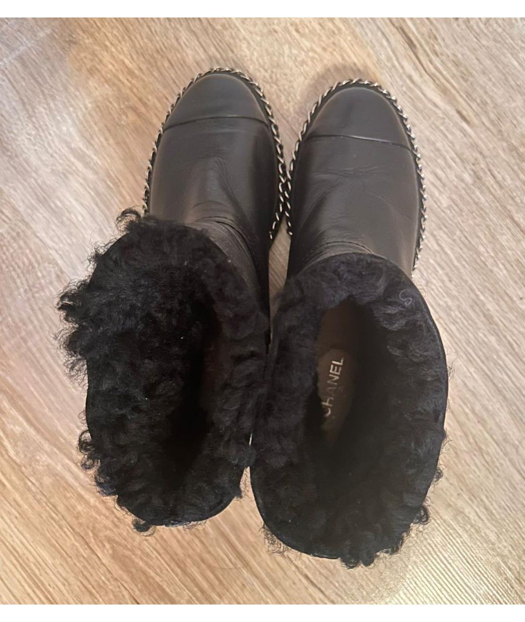 CHANEL Черные кожаные ботинки, фото 2