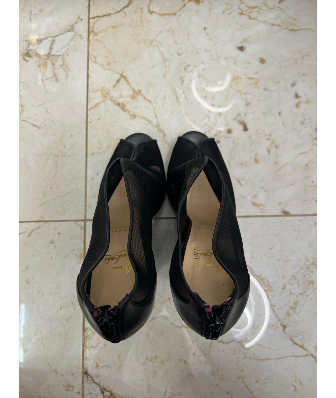 CHRISTIAN LOUBOUTIN Черные текстильные туфли, фото 3