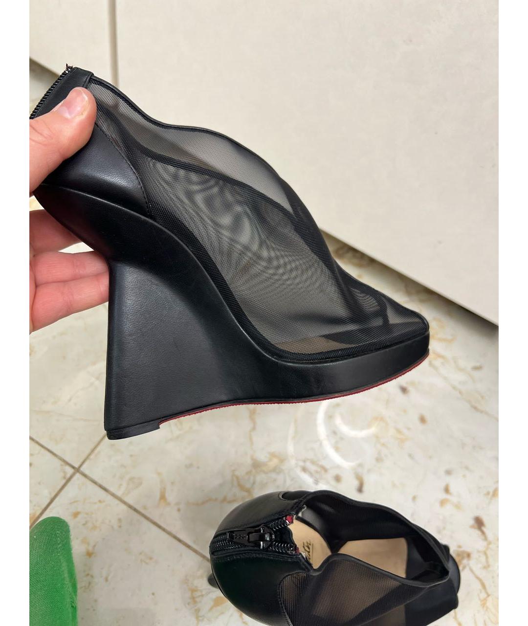 CHRISTIAN LOUBOUTIN Черные текстильные туфли, фото 7