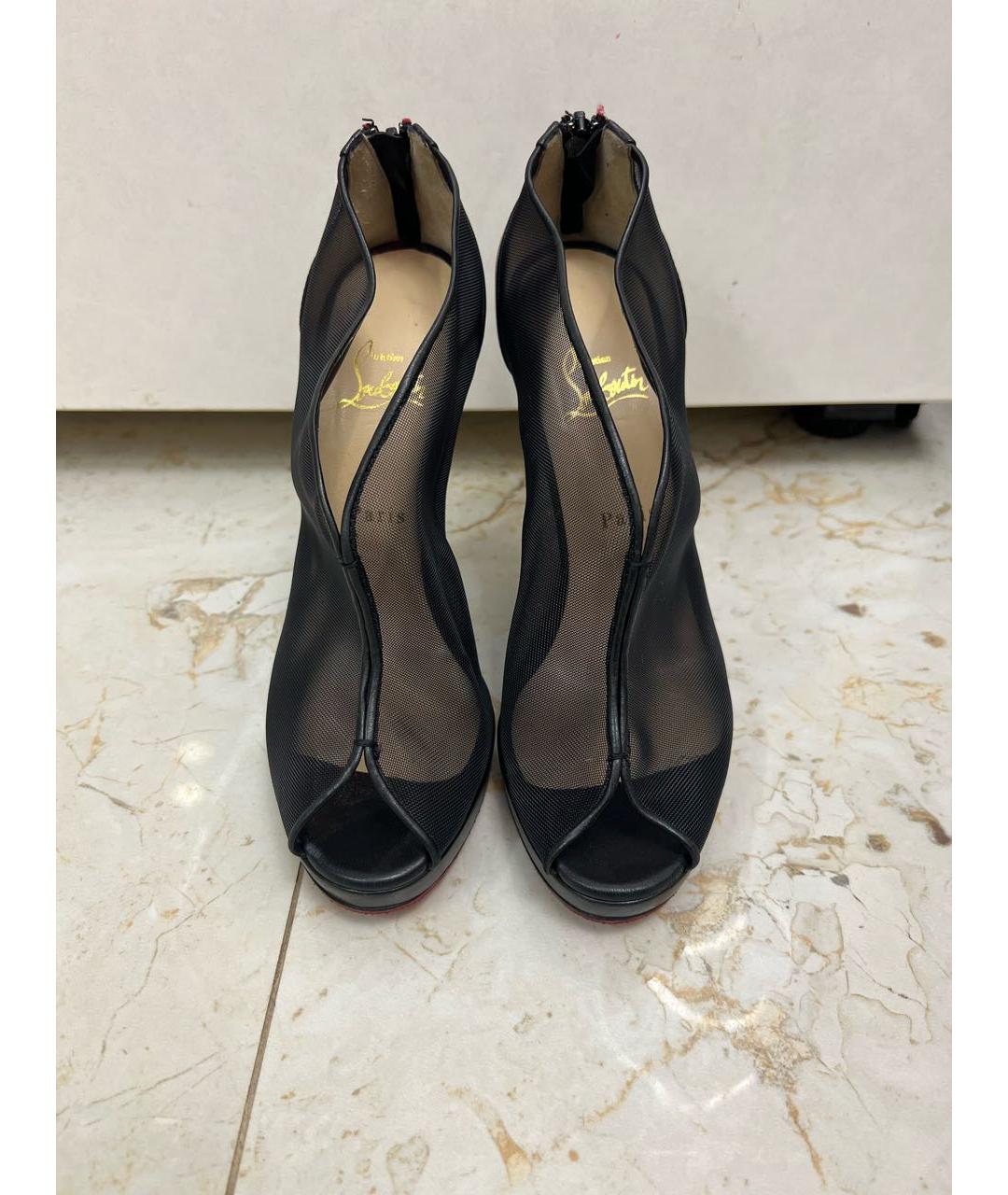 CHRISTIAN LOUBOUTIN Черные текстильные туфли, фото 2