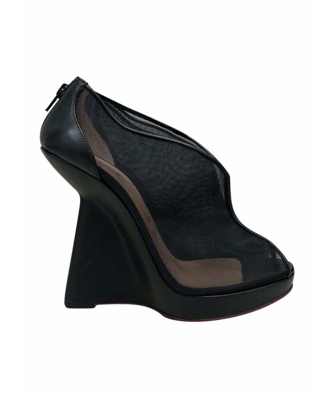 CHRISTIAN LOUBOUTIN Черные текстильные туфли, фото 1