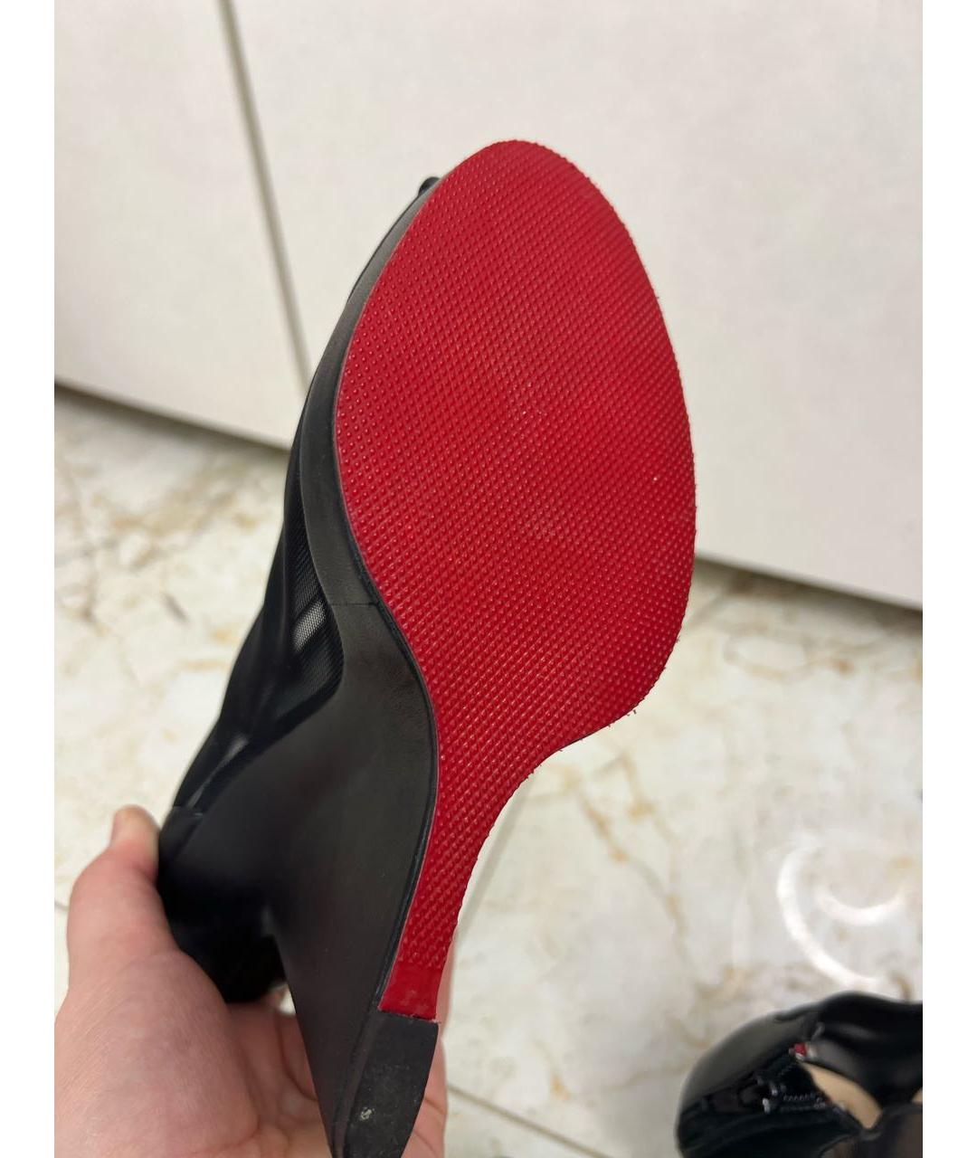 CHRISTIAN LOUBOUTIN Черные текстильные туфли, фото 6