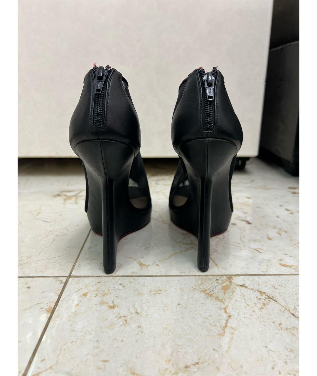 CHRISTIAN LOUBOUTIN Черные текстильные туфли, фото 4