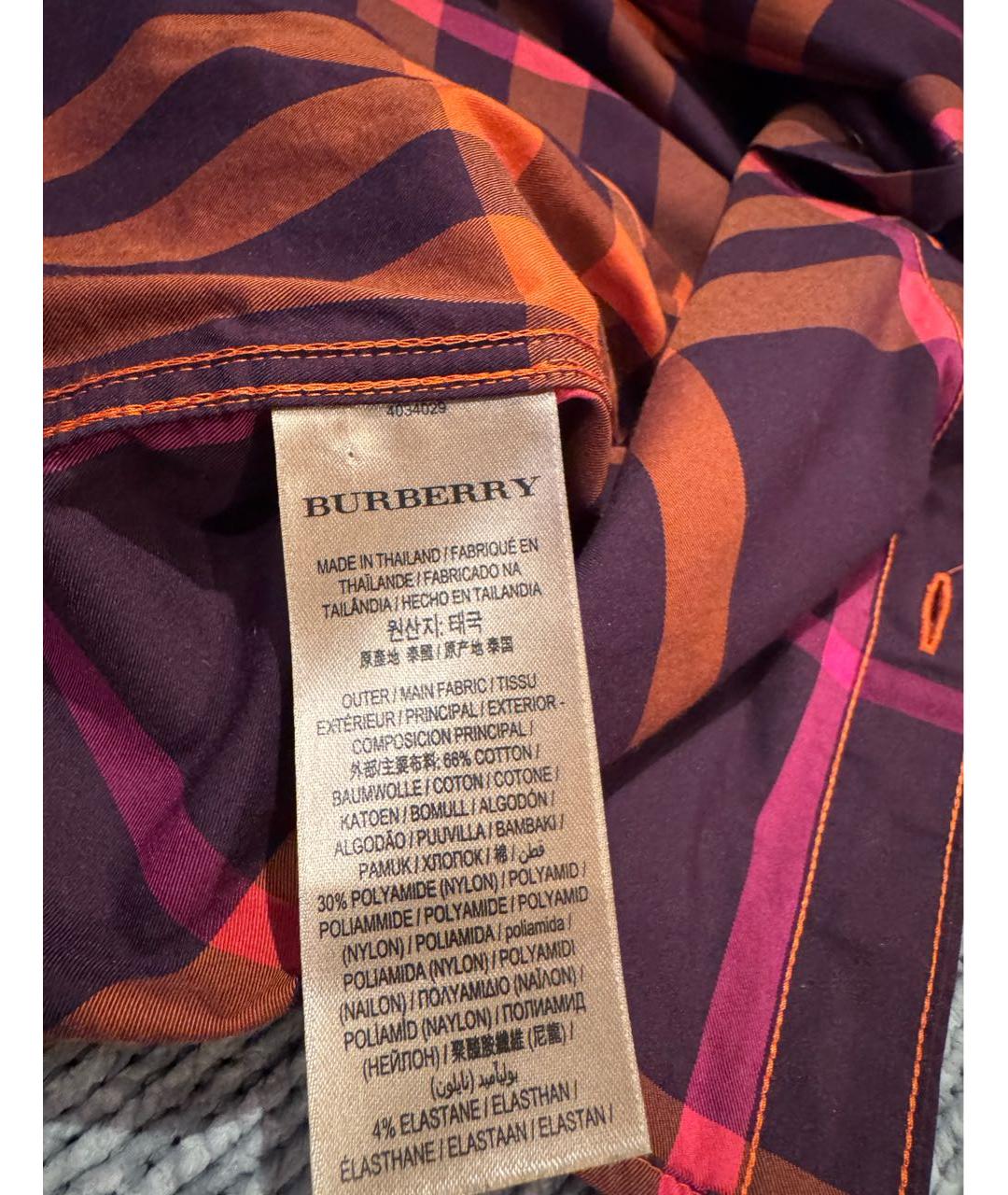 BURBERRY Мульти хлопковая кэжуал рубашка, фото 6