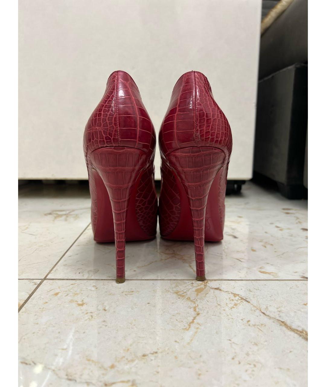 CHRISTIAN LOUBOUTIN Бордовые туфли из экзотической кожи, фото 4