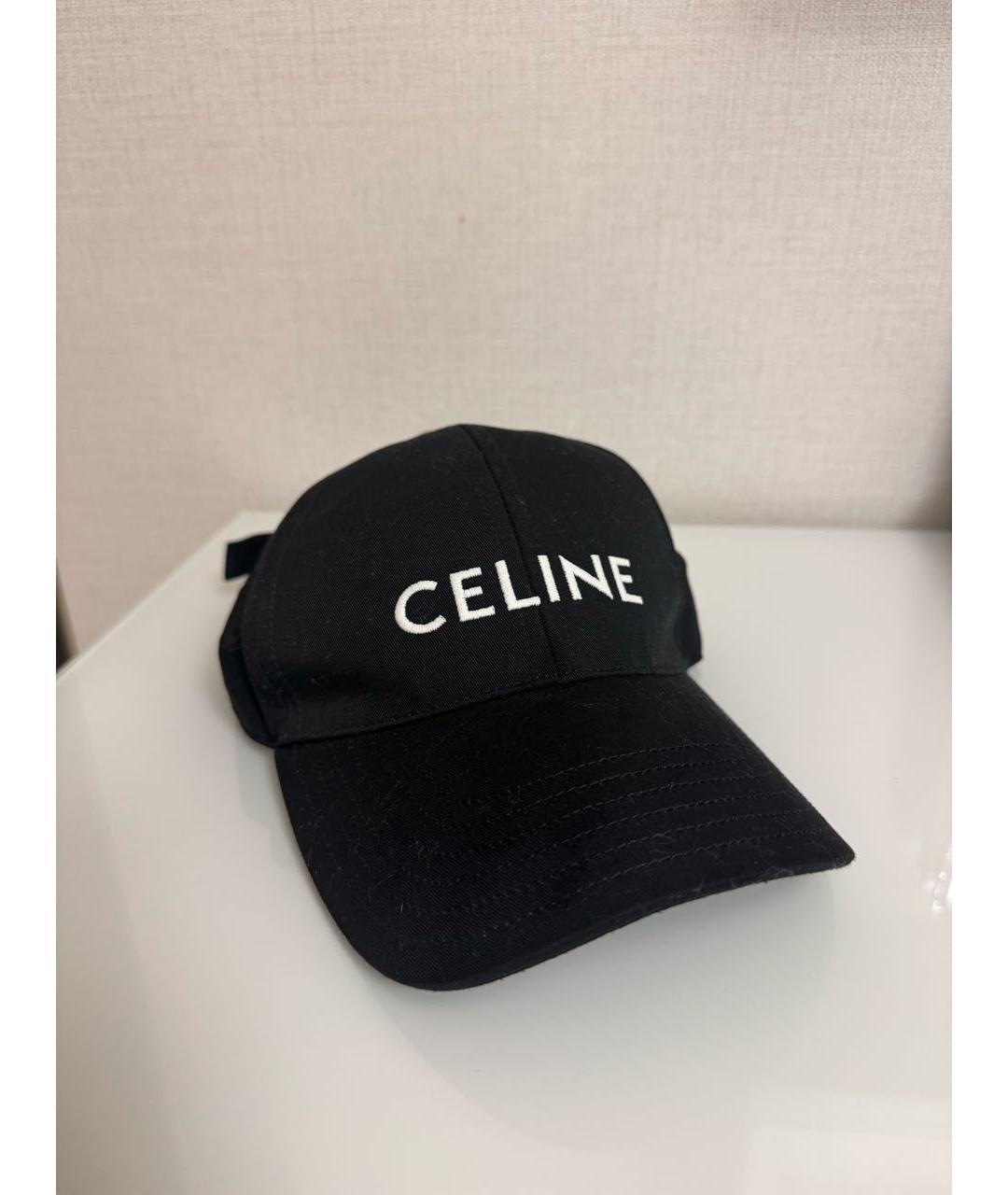 CELINE Черная хлопковая кепка, фото 2