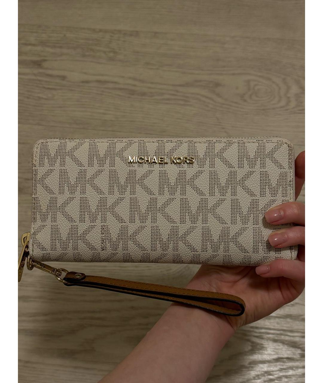 MICHAEL MICHAEL KORS Бежевый кошелек из искусственной кожи, фото 6