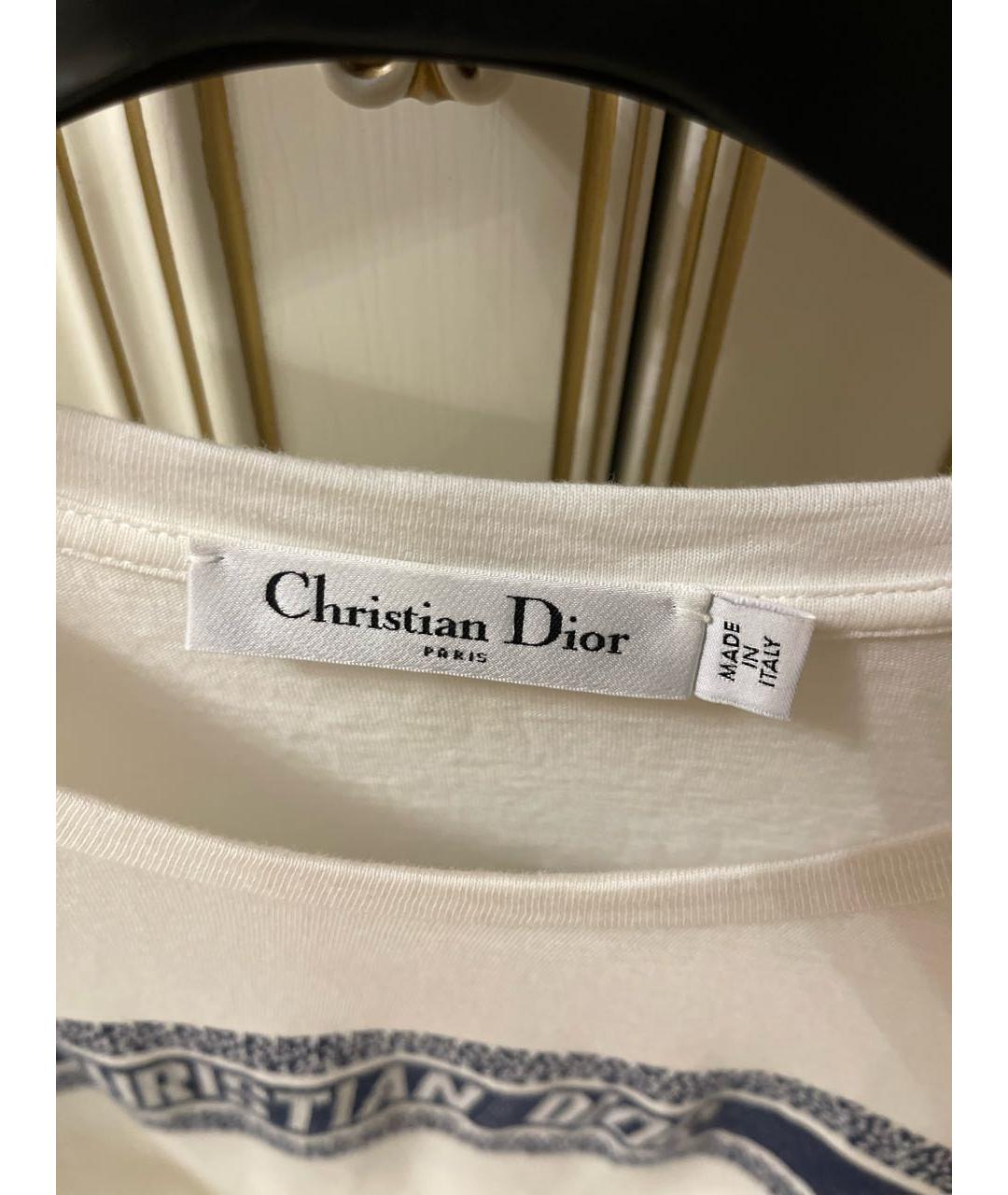 CHRISTIAN DIOR Белая хлопковая футболка, фото 4