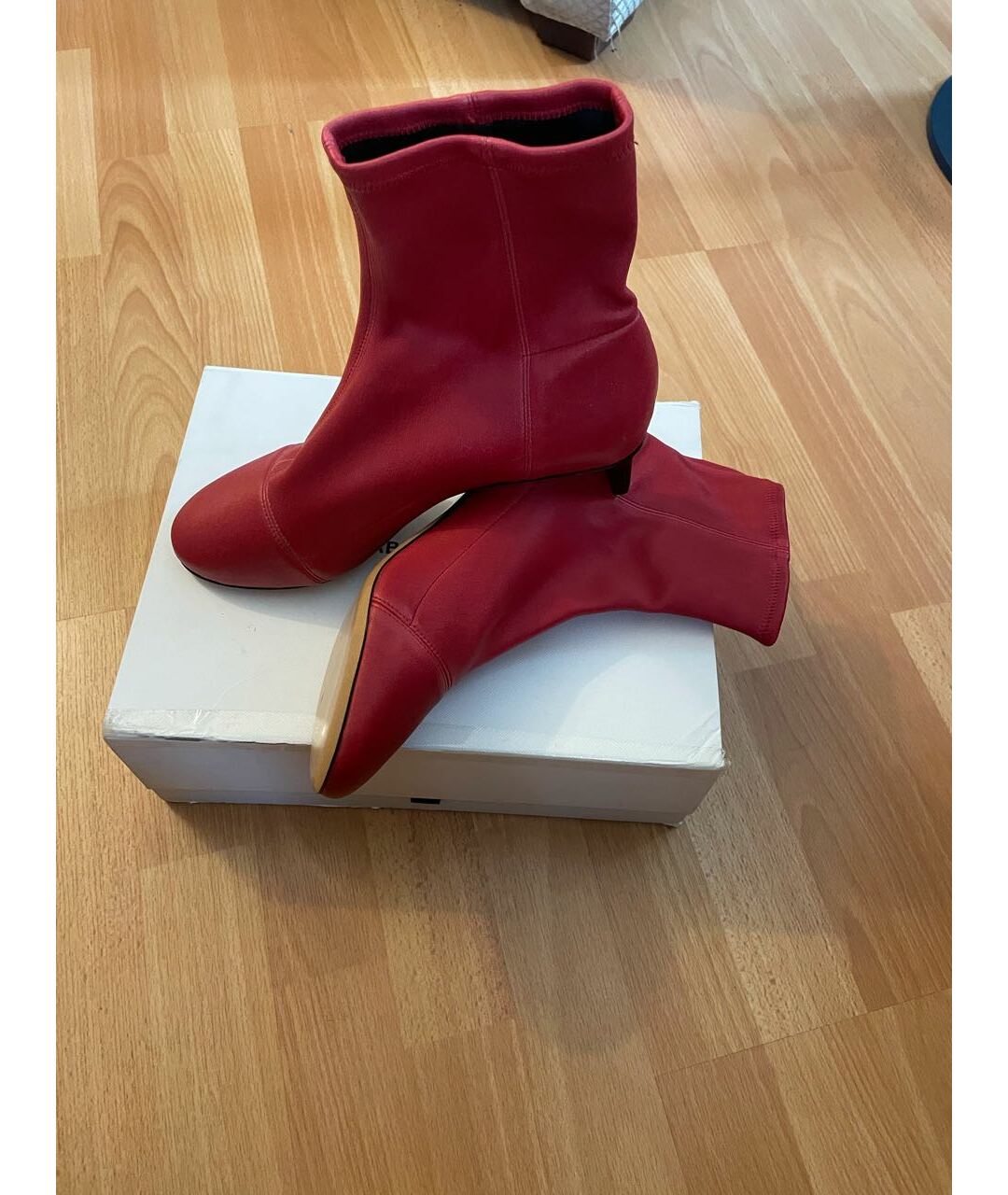 ISABEL MARANT Красные кожаные ботинки, фото 4