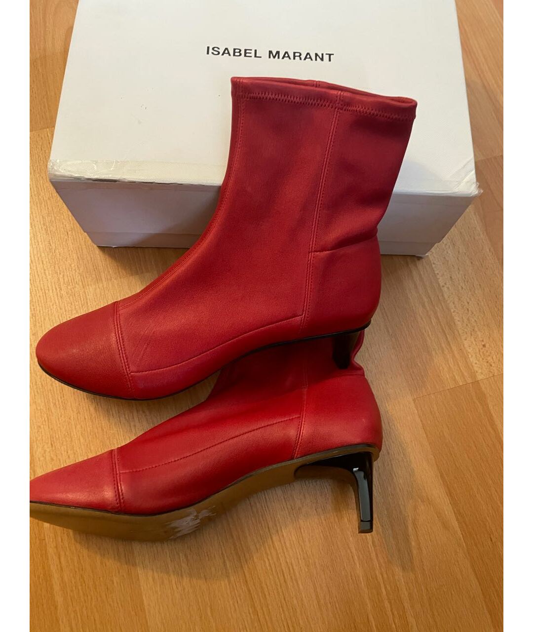 ISABEL MARANT Красные кожаные ботинки, фото 3