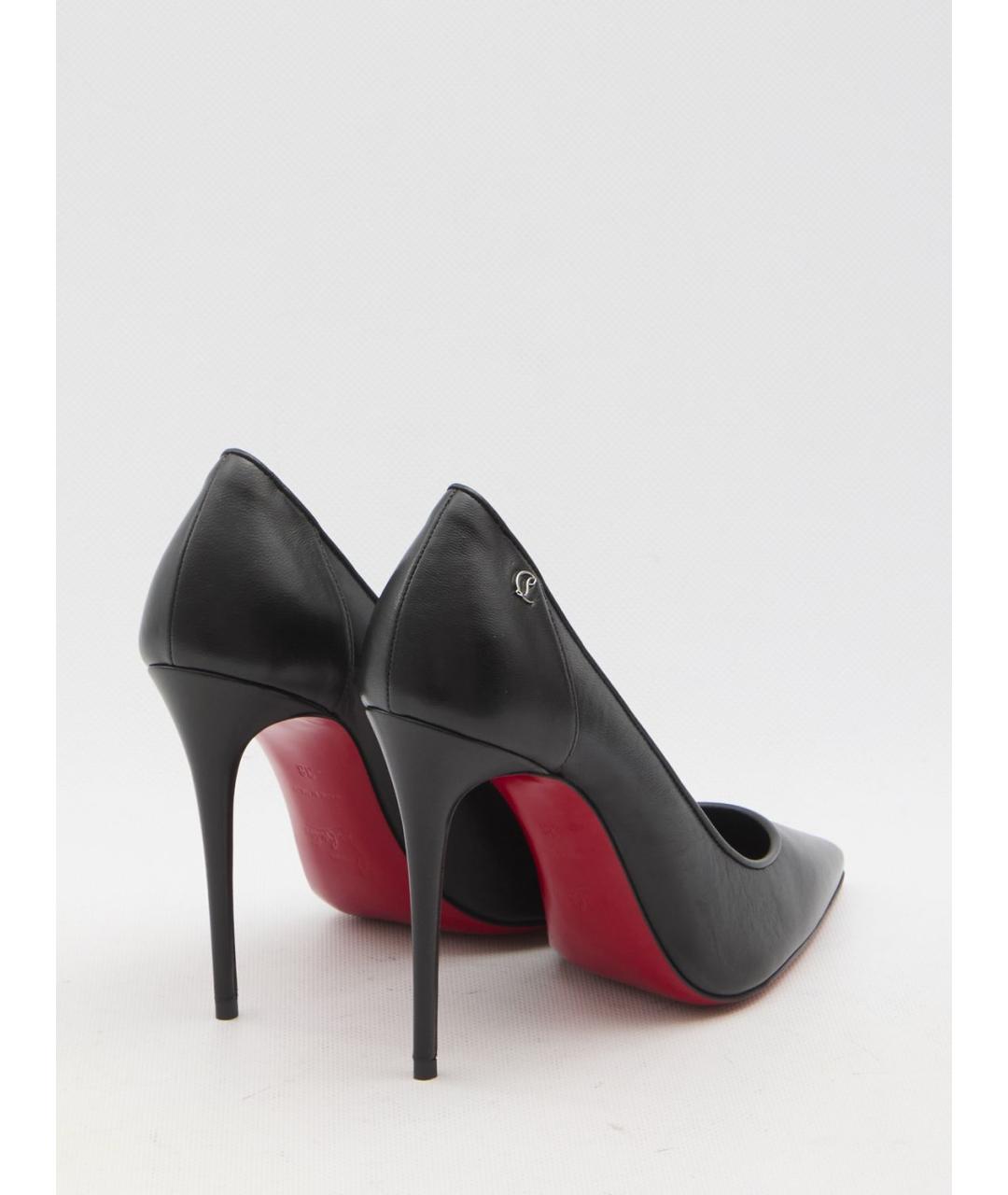 CHRISTIAN LOUBOUTIN Черные кожаные туфли, фото 3