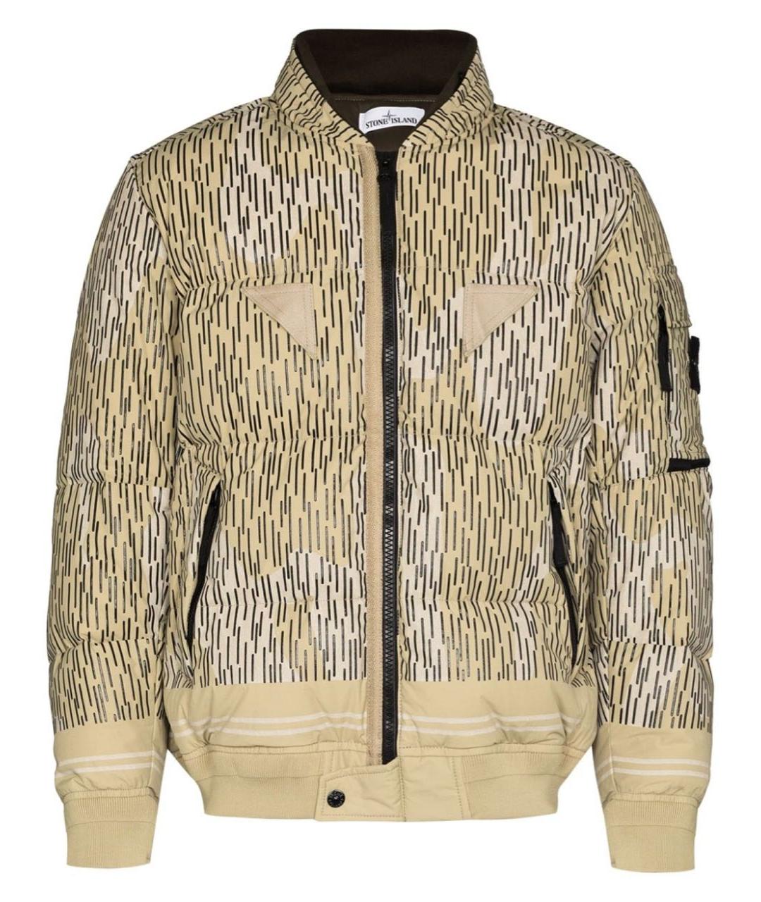 STONE ISLAND Бежевый полиамидовый пуховик, фото 1