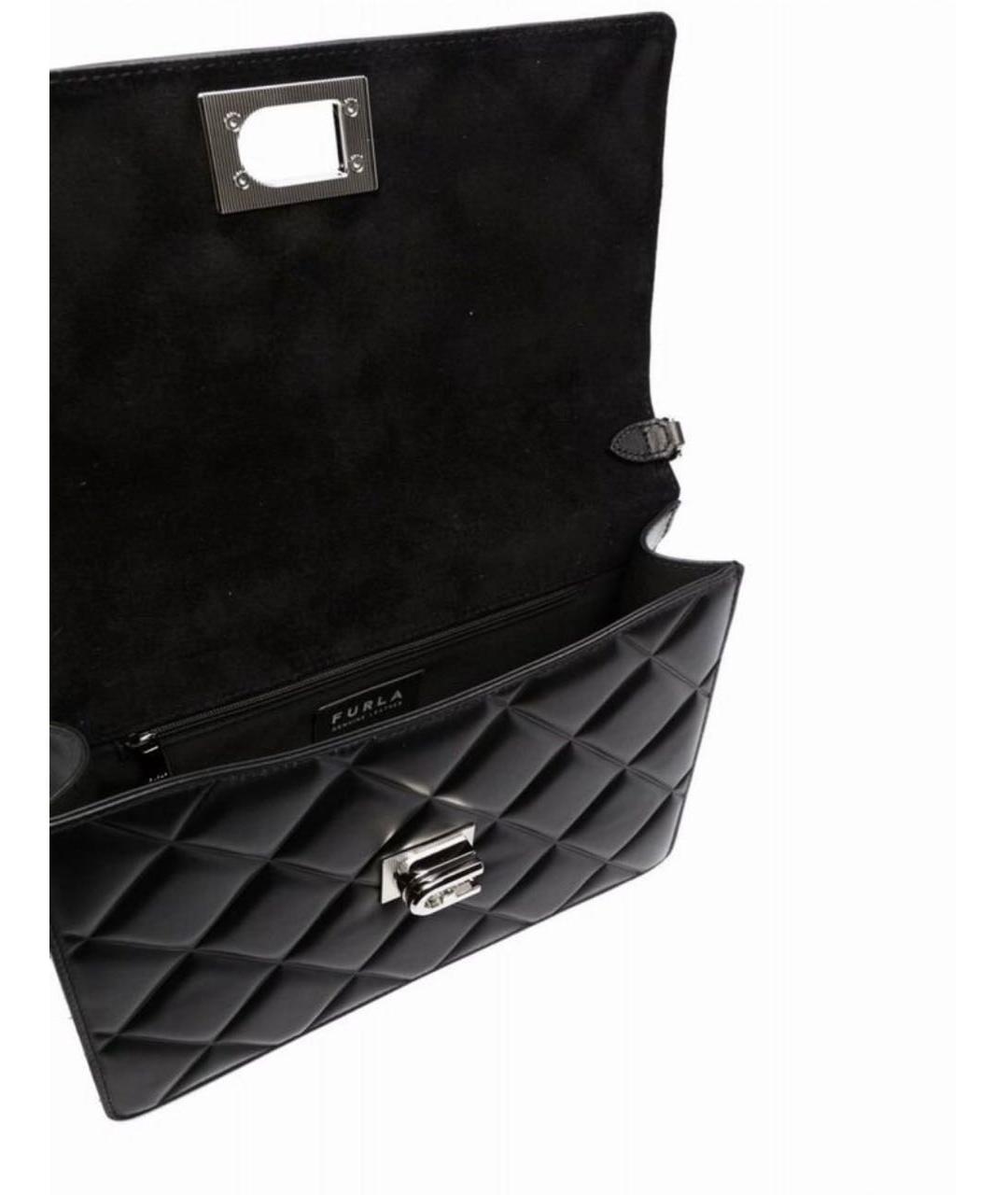FURLA Черная кожаная сумка через плечо, фото 4