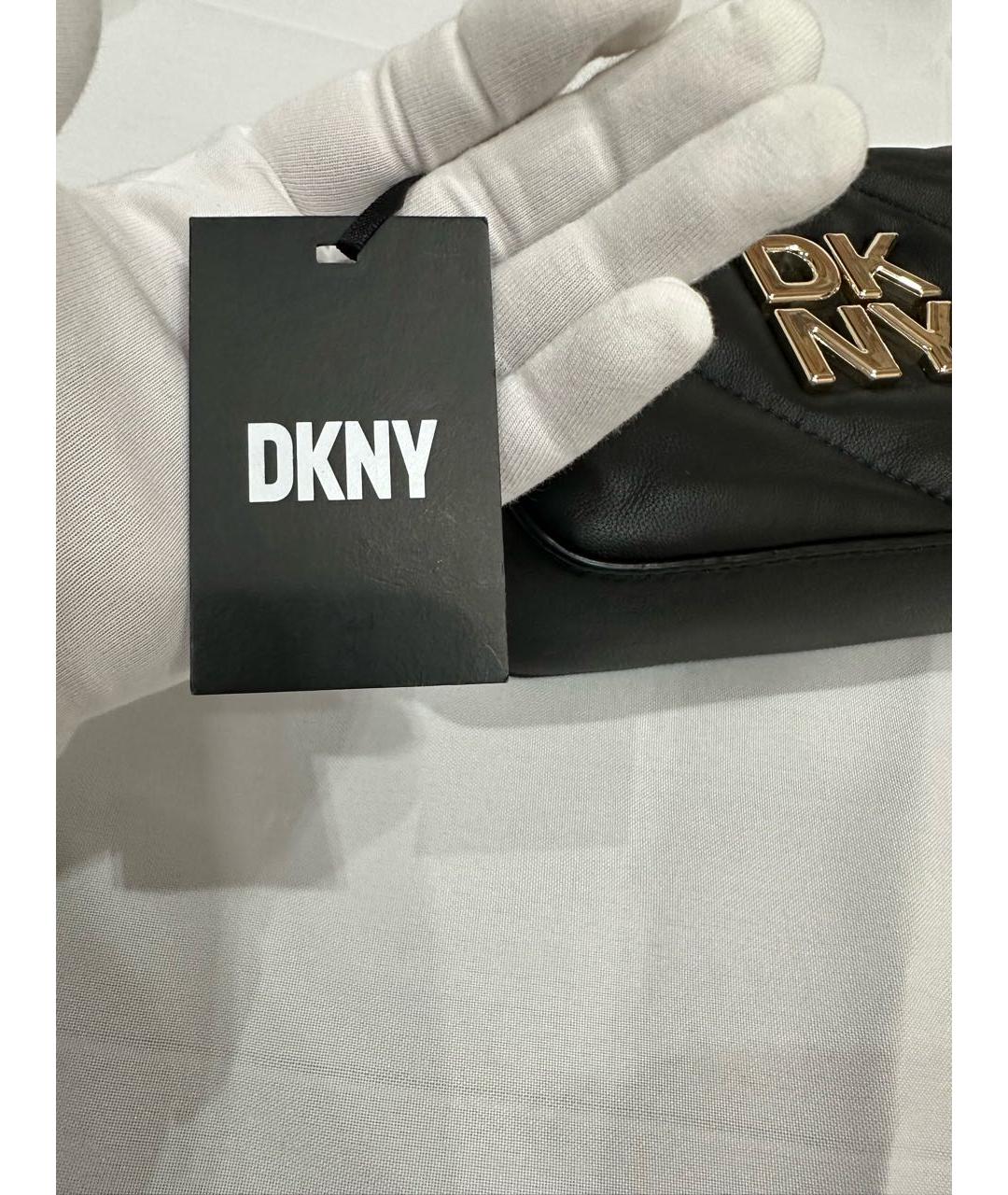 DKNY Черная кожаная сумка через плечо, фото 5