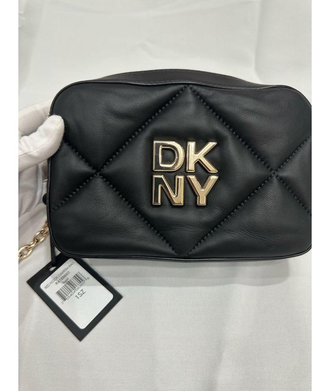 DKNY Черная кожаная сумка через плечо, фото 2