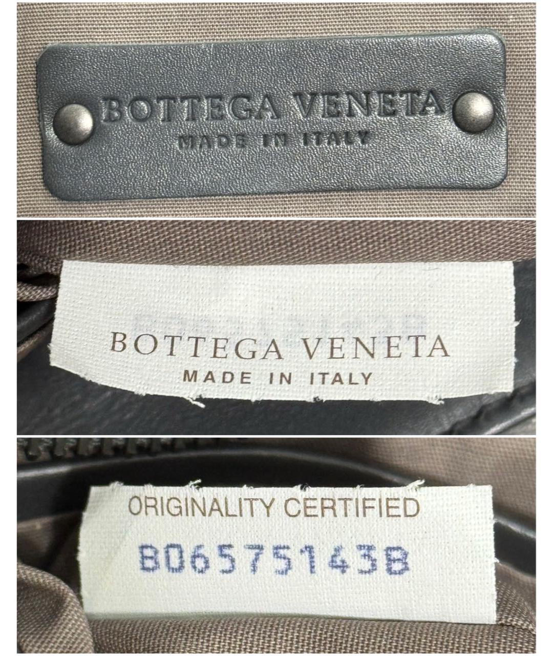 BOTTEGA VENETA Антрацитовая кожаная сумка на плечо, фото 7