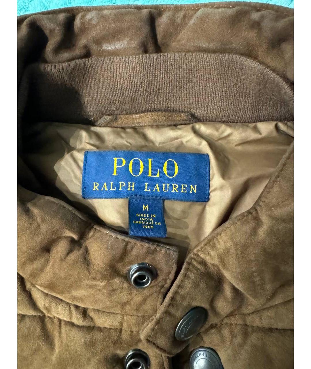 POLO RALPH LAUREN Коричневый замшевый жилет, фото 3