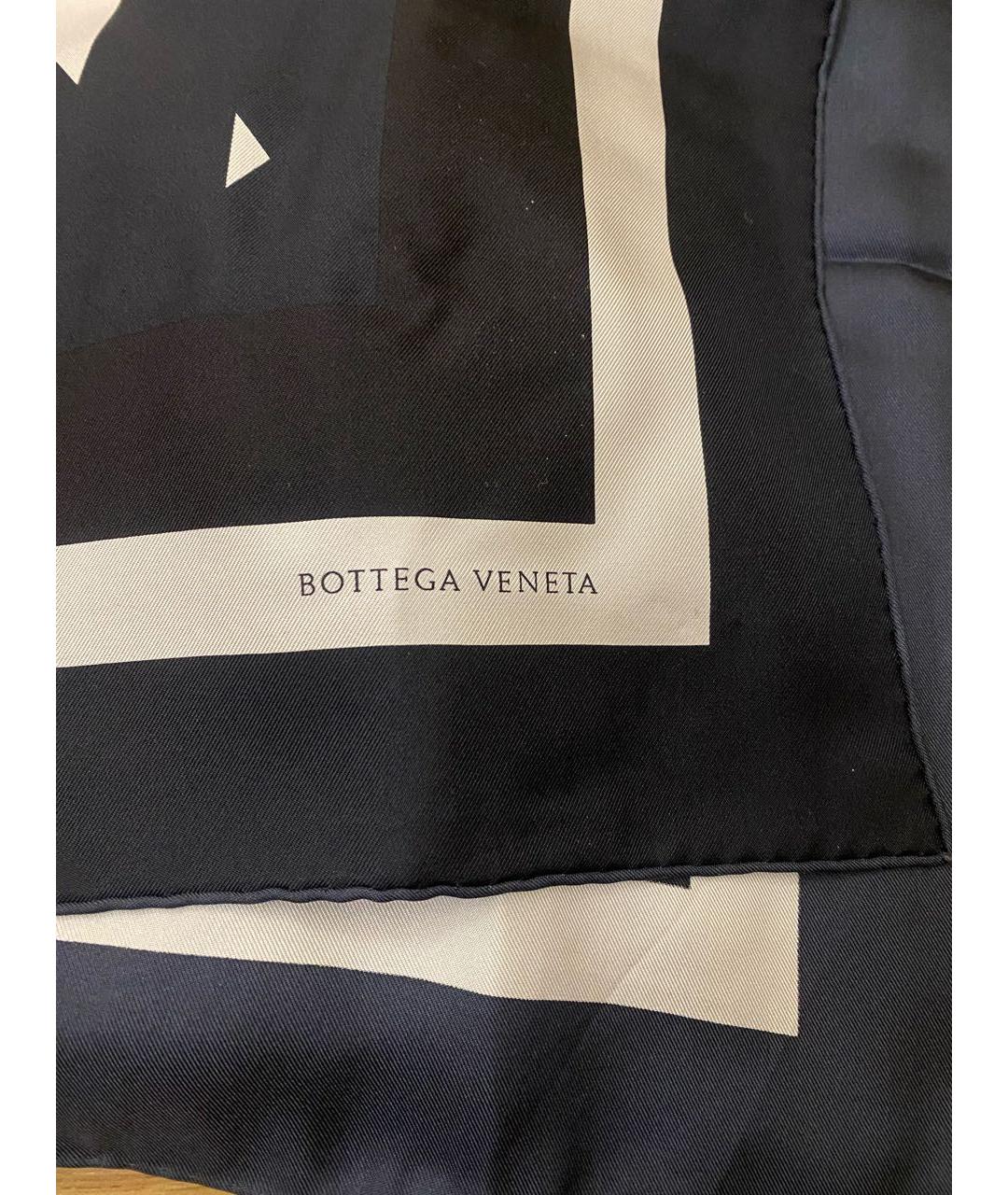 BOTTEGA VENETA Черный шелковый платок, фото 2