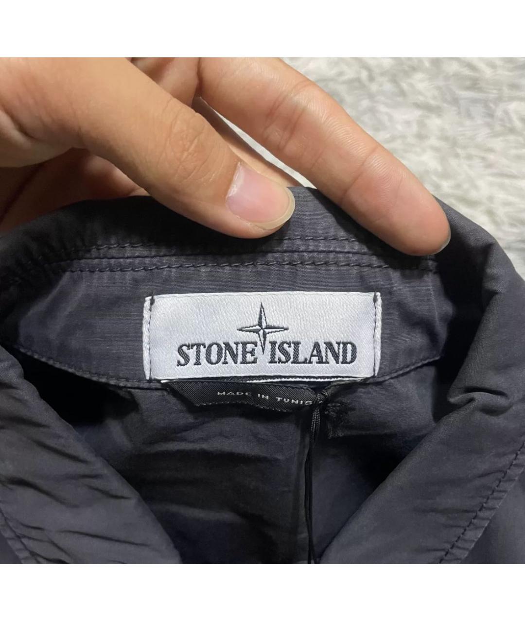 STONE ISLAND Черная хлопковая кэжуал рубашка, фото 3