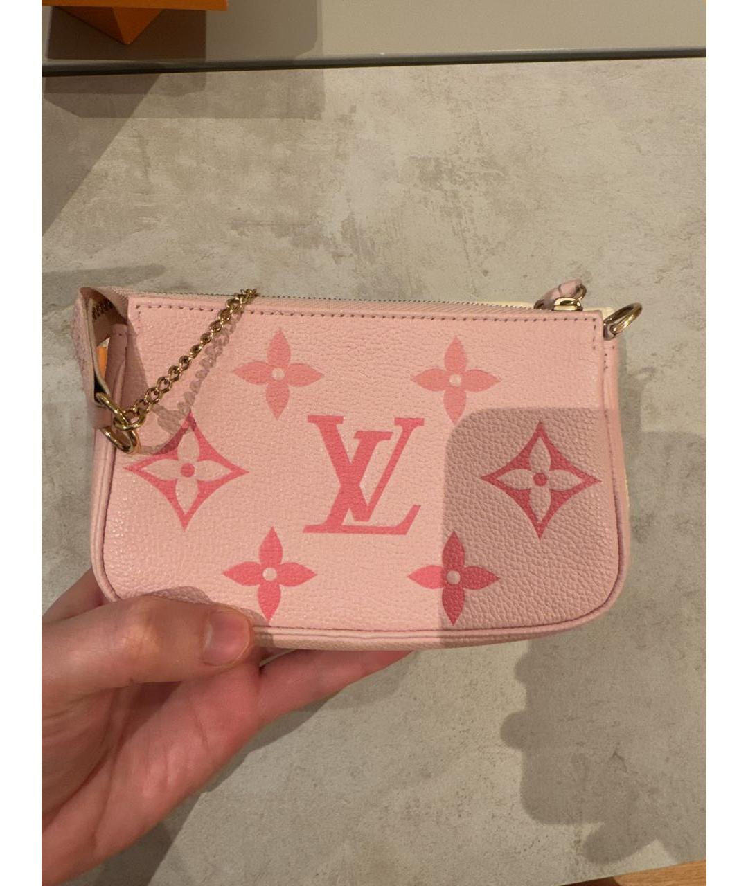 LOUIS VUITTON Розовая кожаная сумка через плечо, фото 2