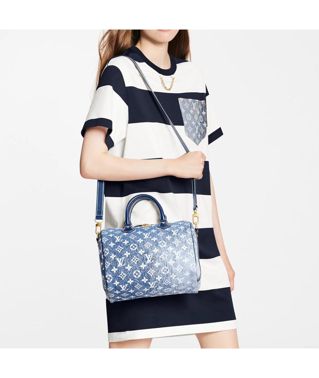 LOUIS VUITTON Синяя деним сумка через плечо, фото 7