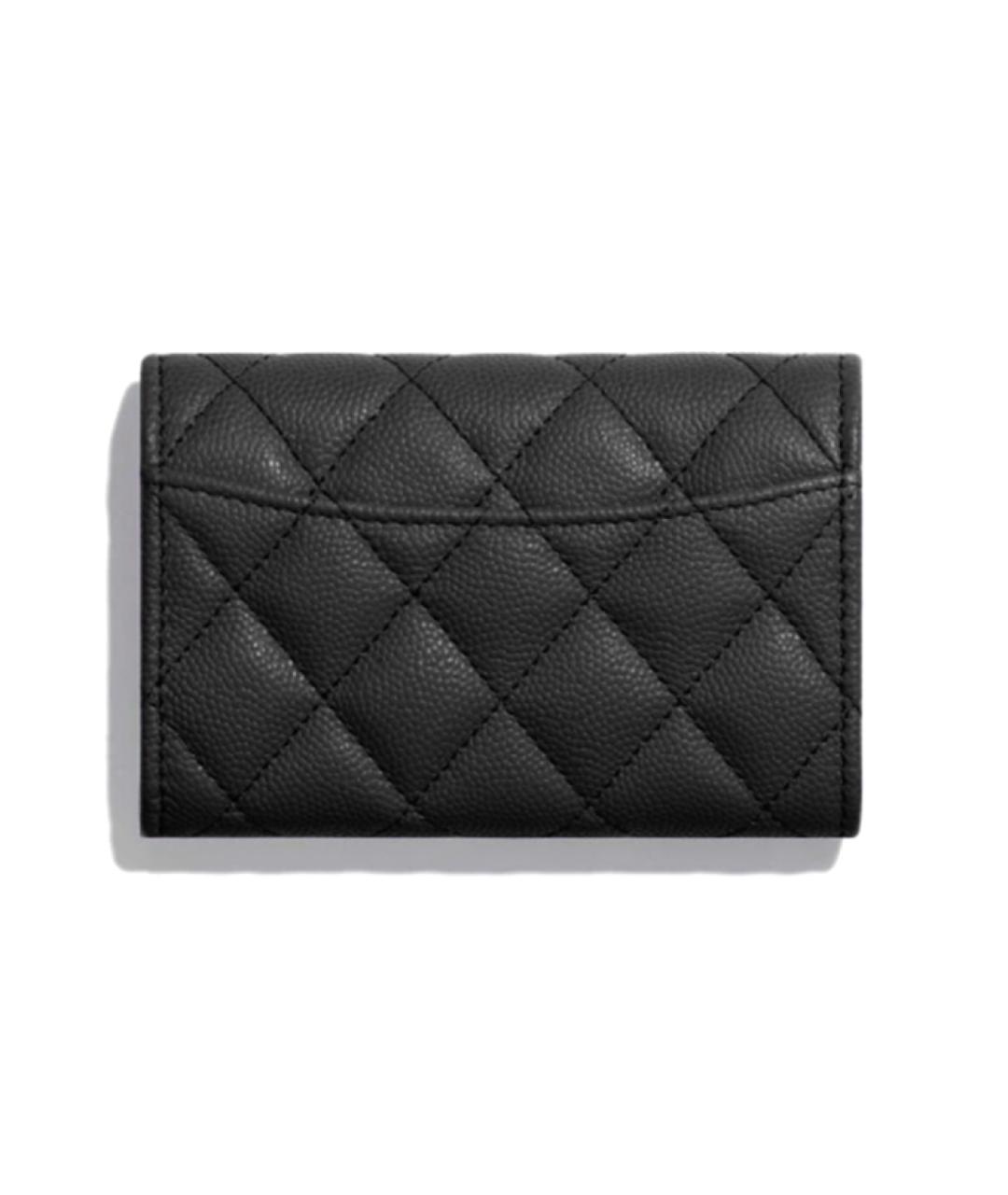 CHANEL Черный кожаный кошелек, фото 3