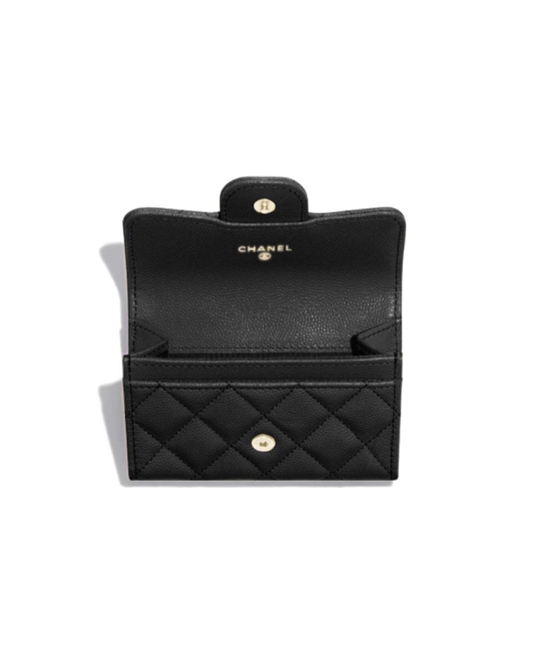 CHANEL Черный кожаный кошелек, фото 2
