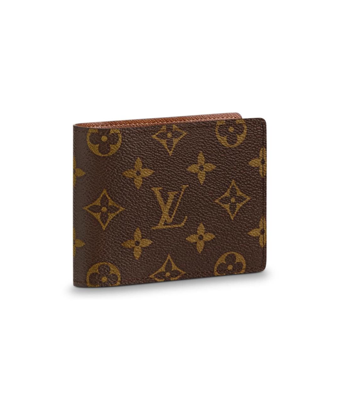 LOUIS VUITTON Коричневый кожаный кошелек, фото 1