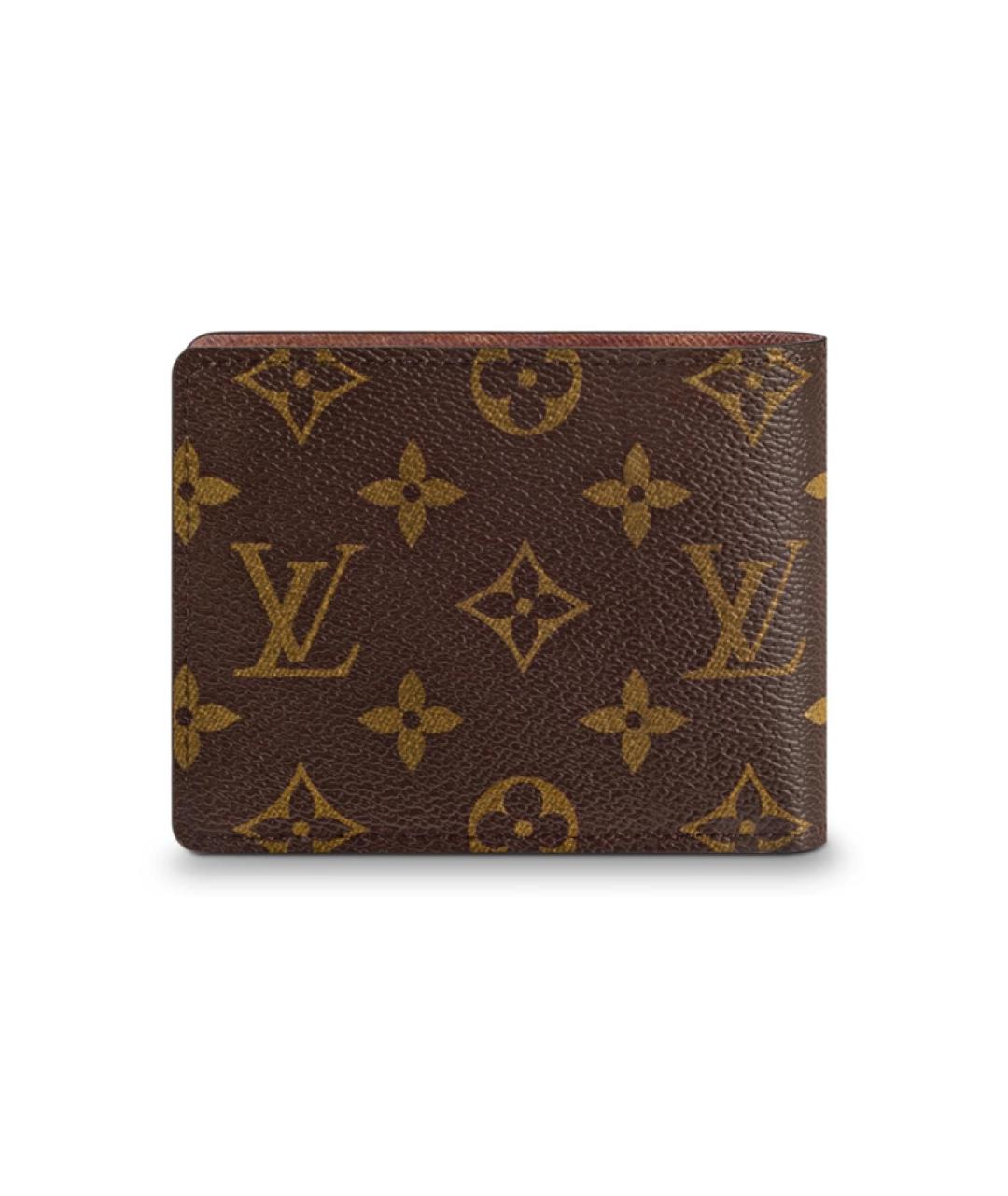 LOUIS VUITTON Коричневый кожаный кошелек, фото 3