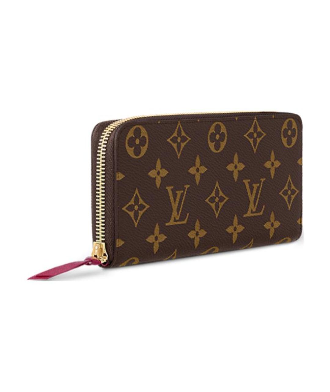 LOUIS VUITTON Коричневый кожаный кошелек, фото 2