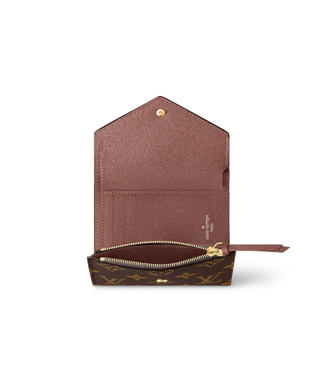 LOUIS VUITTON Коричневый кожаный кошелек, фото 4