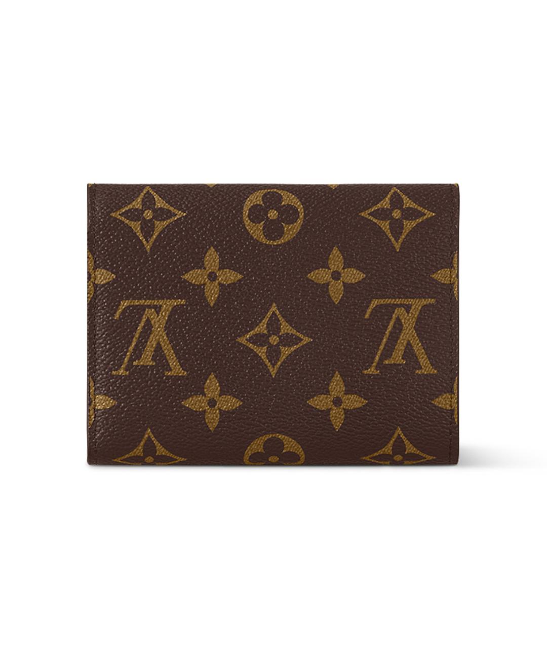 LOUIS VUITTON Коричневый кожаный кошелек, фото 3