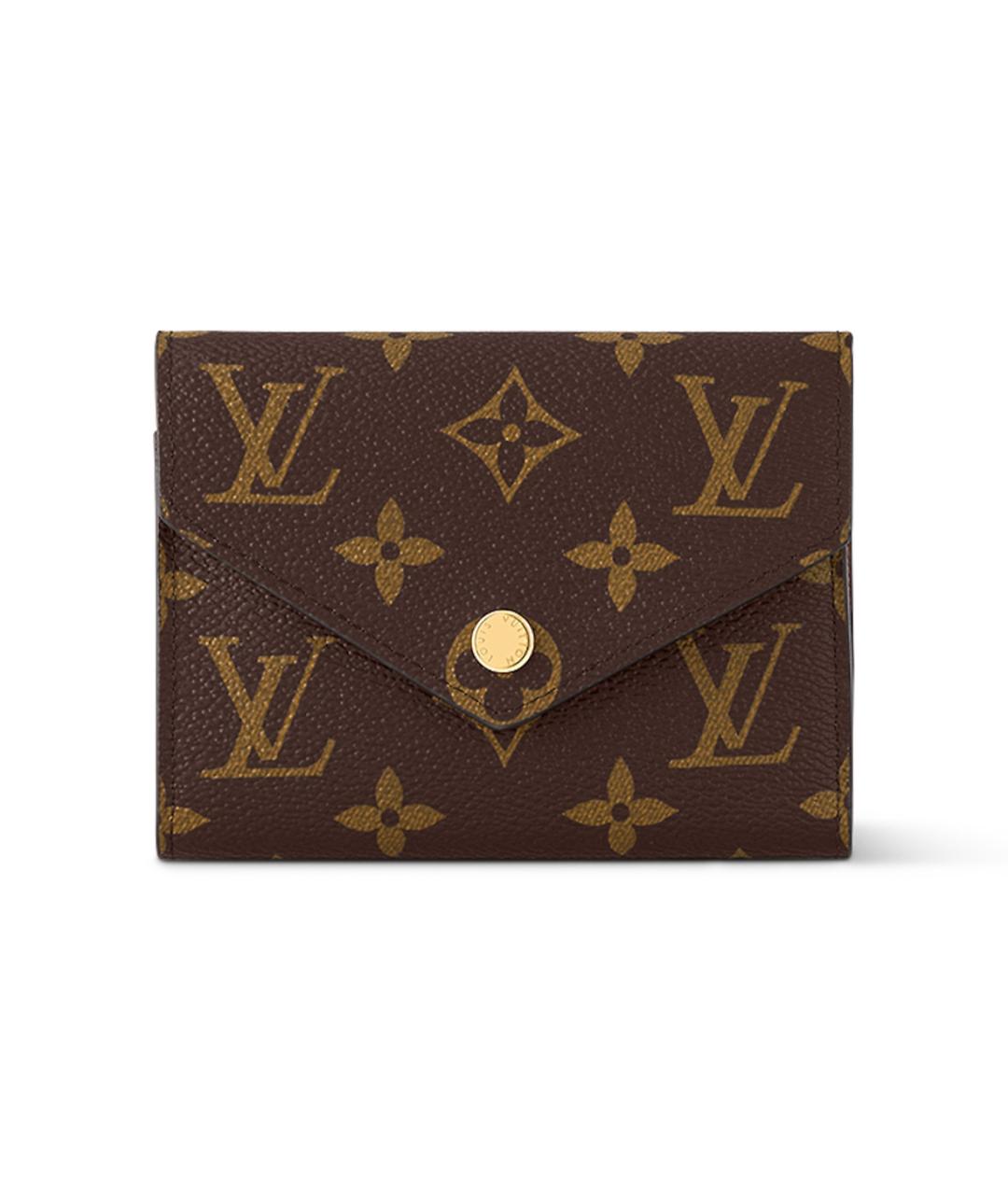 LOUIS VUITTON Коричневый кожаный кошелек, фото 1