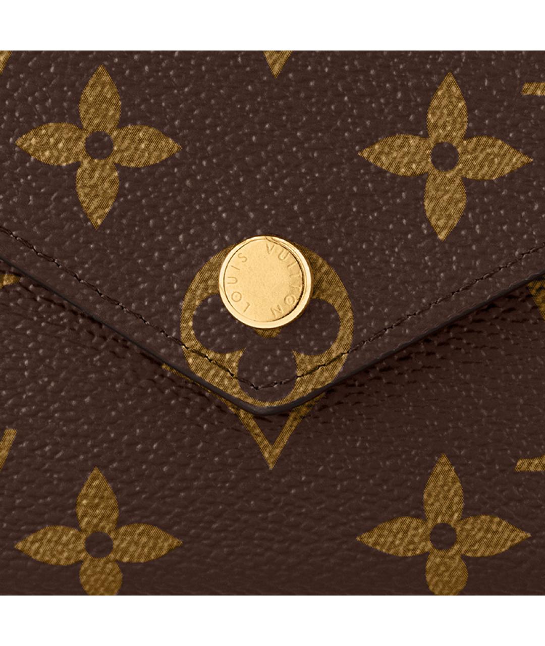 LOUIS VUITTON Коричневый кожаный кошелек, фото 6