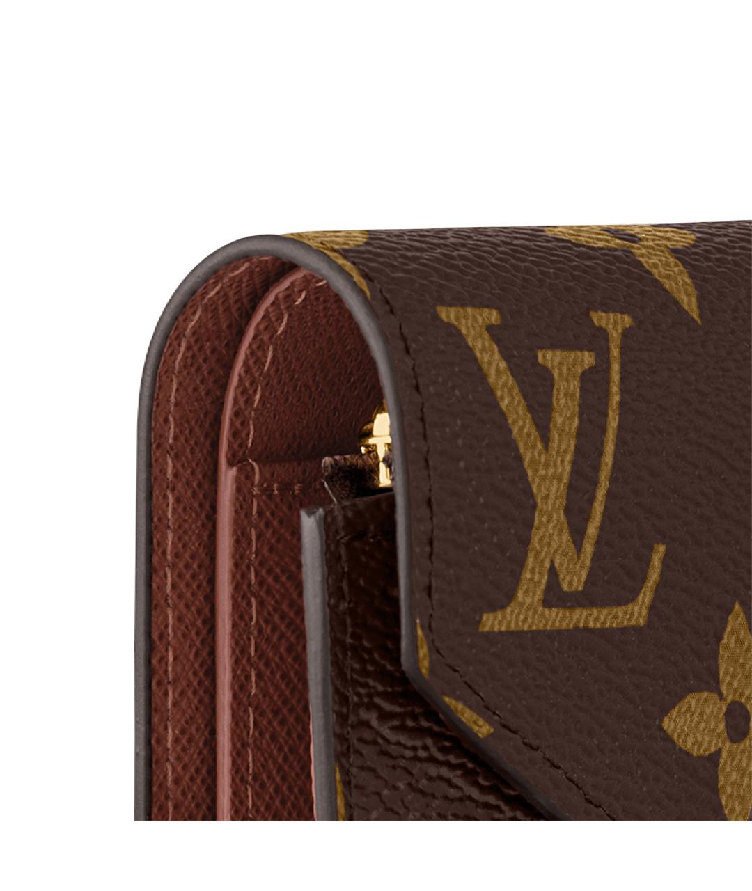 LOUIS VUITTON Коричневый кожаный кошелек, фото 5